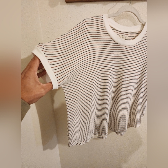 Madewell Striped Short Sleeve Tee - Black and White - Picture 3 of 8